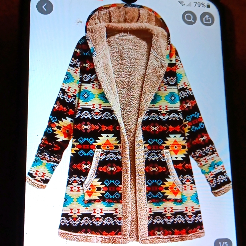 Women's casual hooded sweater coat us14